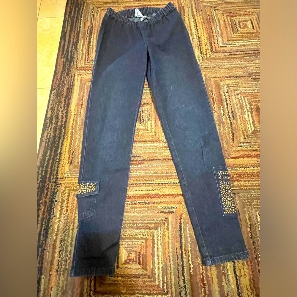 PM Diane Gilman DG2 Jeans Stud leg Denim Leggings Stretchy Sz XS